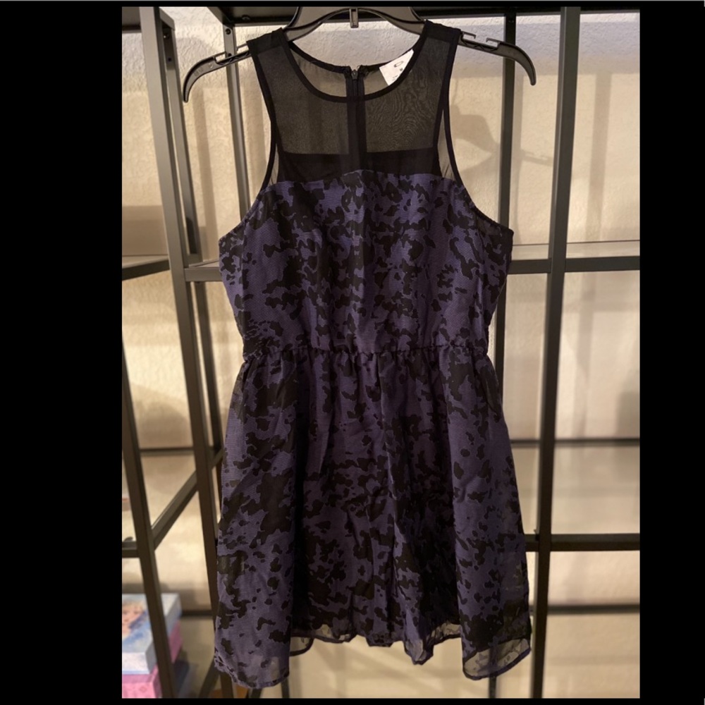 Navy Sheer Top Dress